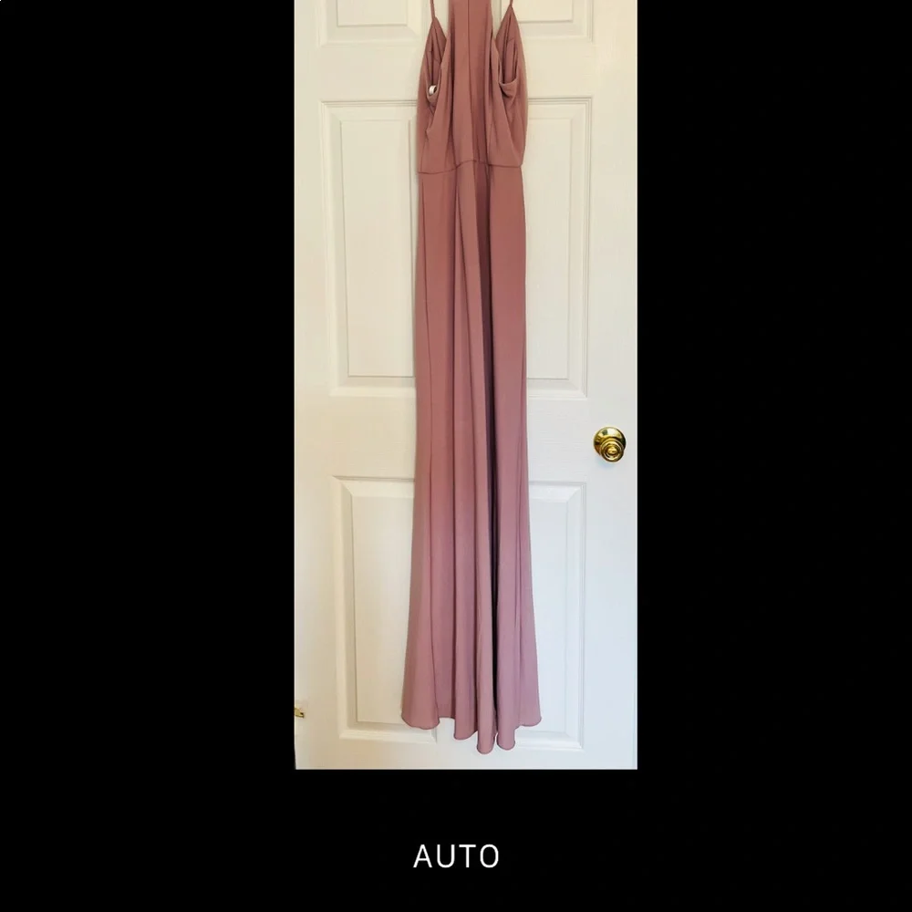 David’s Bridal V Neck Draped Jersey Gown - Picture 2 of 4